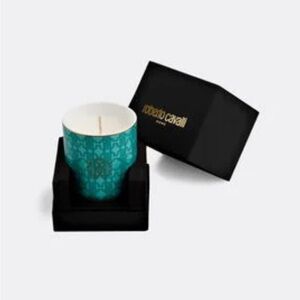 Roberto Cavalli Home Accents Turquoise monogram Candle